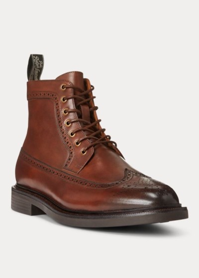 Botas Polo Ralph Lauren Hombre Marrom - Asher Leather Wingtip - WFLTC5769